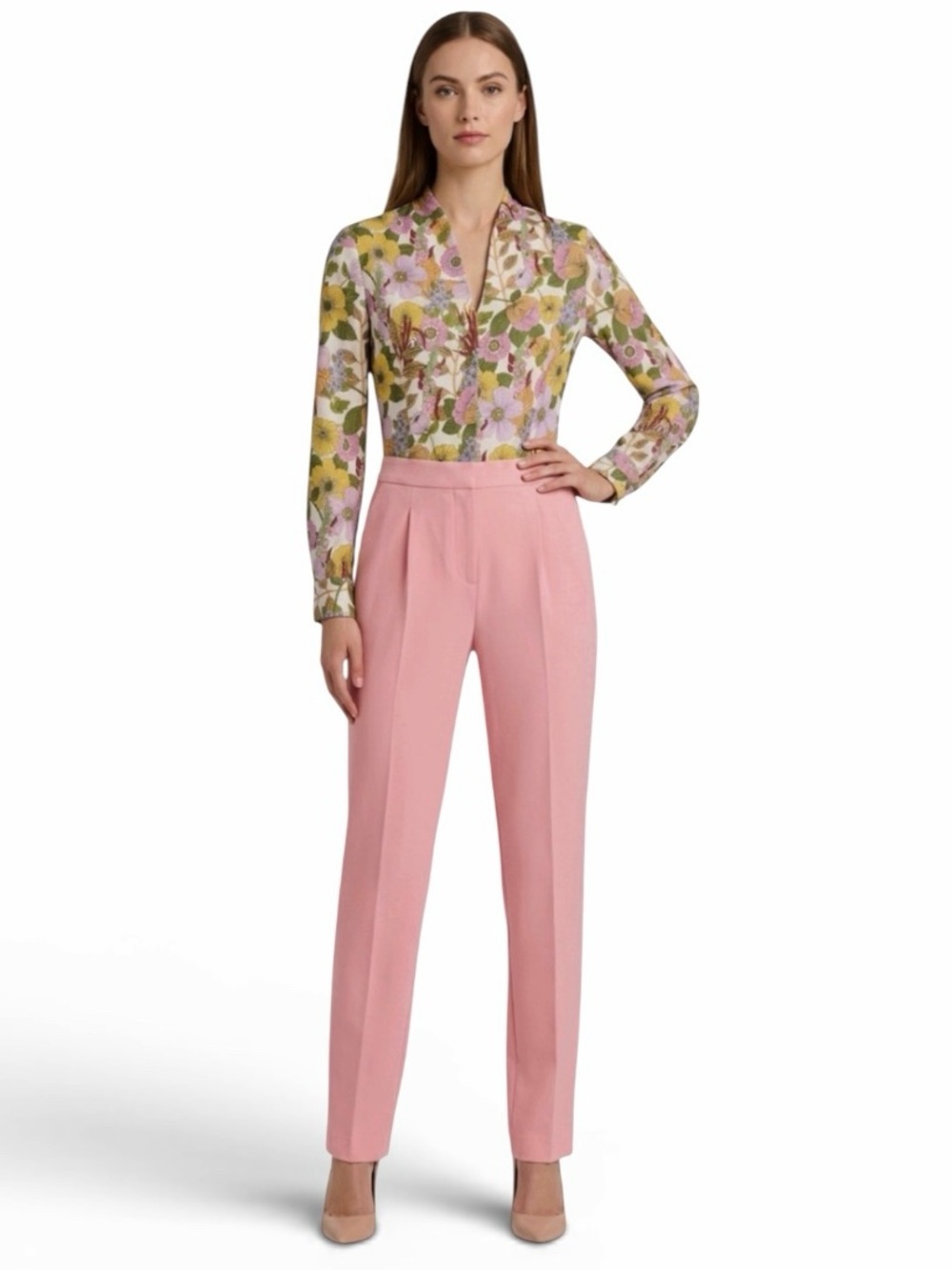 Tuckernuck Women's Wildflower Fields Adalie Jumpsuit Pink Career Feminine Size 4